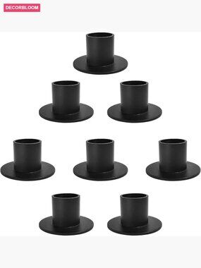 Matte Black Taper Candle Holders Set of 8 for Pillar Candles Centerpieces